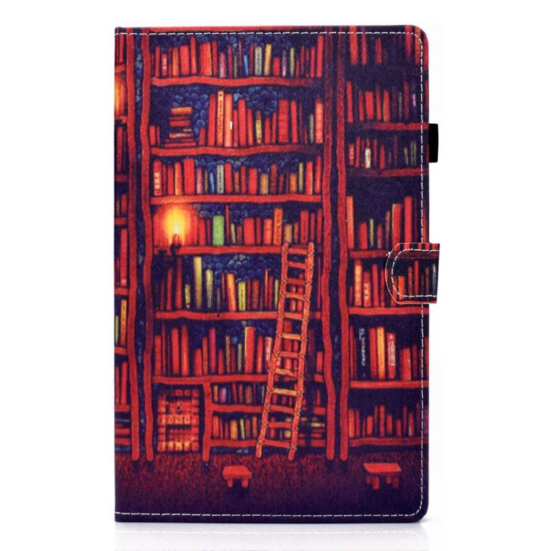 Capa De Couro Para Samsung Galaxy Tab A8 (2021) Biblioteca