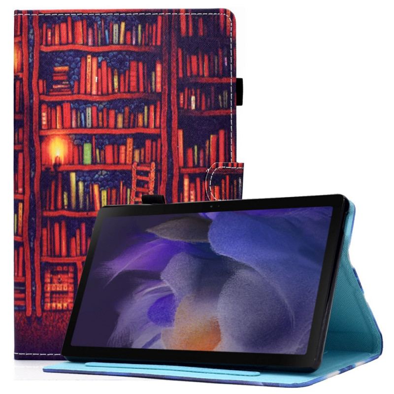 Capa De Couro Para Samsung Galaxy Tab A8 (2021) Biblioteca
