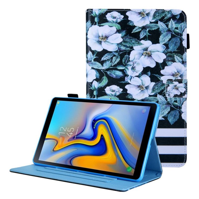Capa De Couro Para Samsung Galaxy Tab A8 (2021) Desenho De Flor