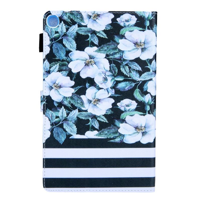 Capa De Couro Para Samsung Galaxy Tab A8 (2021) Desenho De Flor