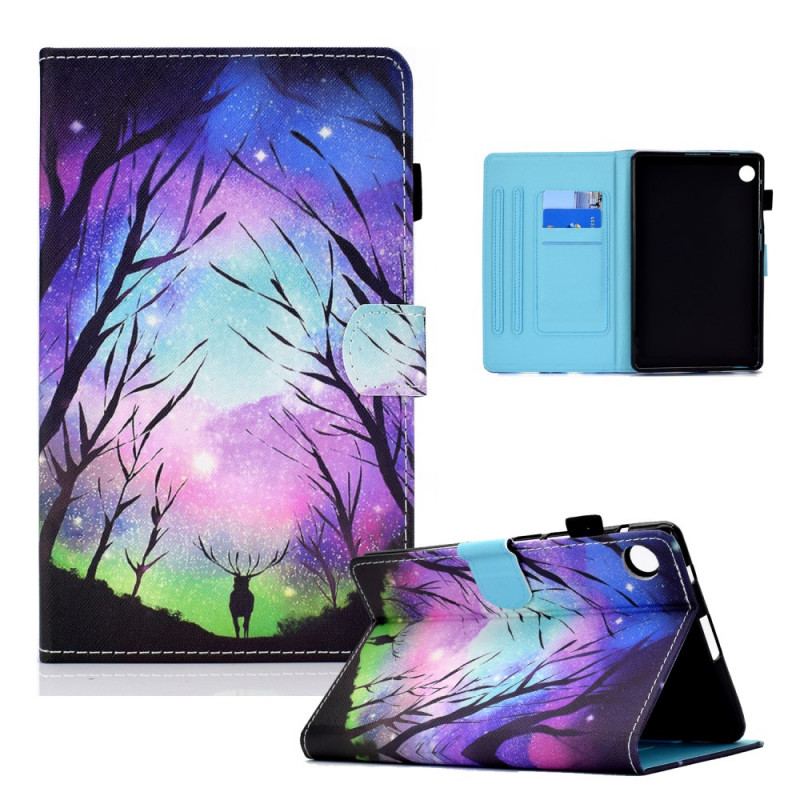 Capa De Couro Para Samsung Galaxy Tab A8 (2021) Floresta Noturna
