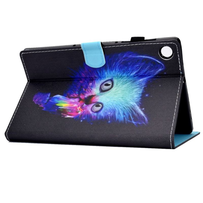 Capa De Couro Para Samsung Galaxy Tab A8 (2021) Gato Psicótico