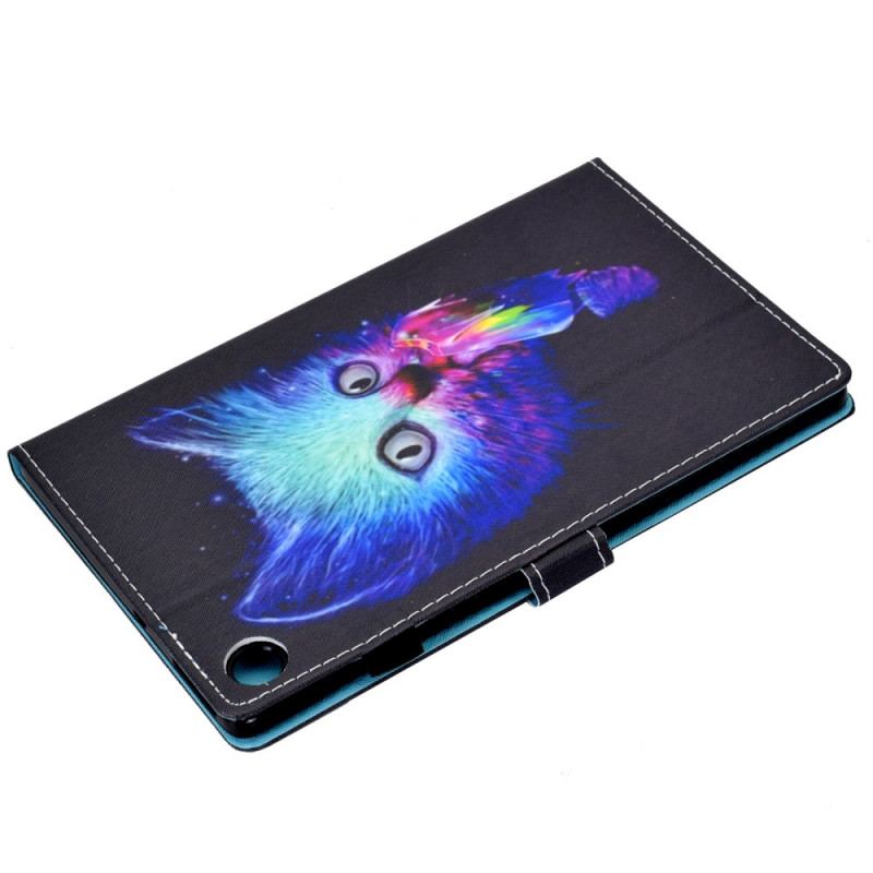 Capa De Couro Para Samsung Galaxy Tab A8 (2021) Gato Psicótico