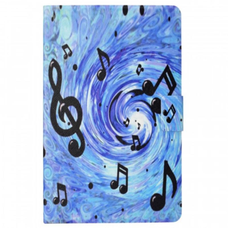 Capa De Couro Para Samsung Galaxy Tab A8 (2021) Notas Musicais