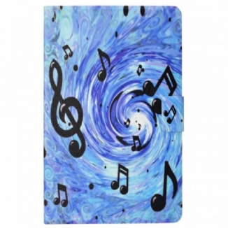 Capa De Couro Para Samsung Galaxy Tab A8 (2021) Notas Musicais
