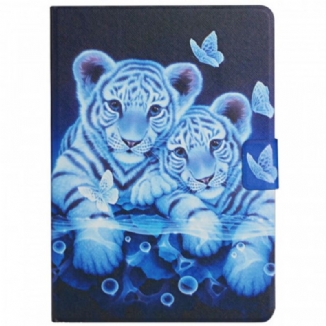 Capa De Couro Para Samsung Galaxy Tab A8 (2021) Tigres