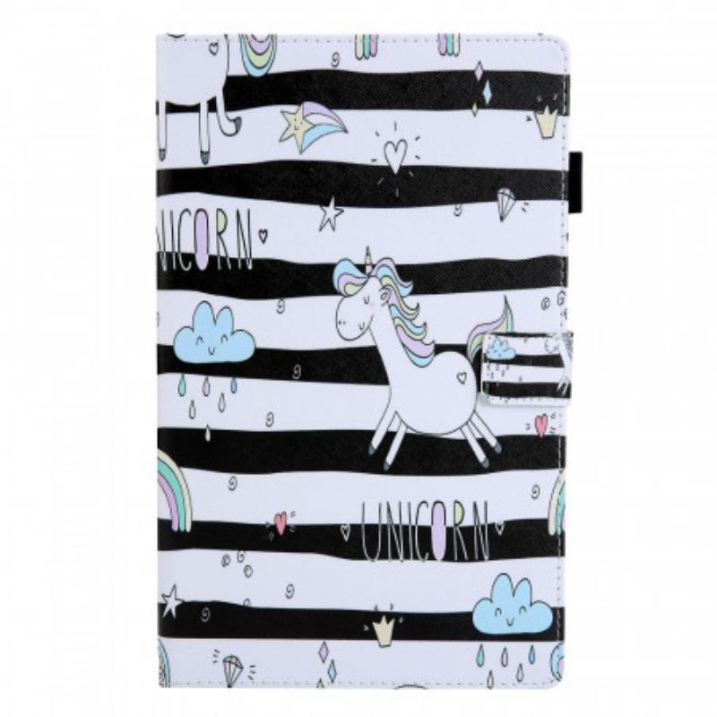 Capa De Couro Para Samsung Galaxy Tab A8 (2021) Unicórnio