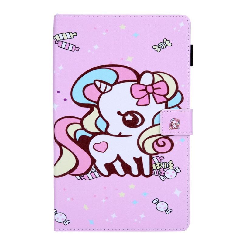 Capa Em Pele Para Samsung Galaxy Tab A8 (2021) Unicórnio