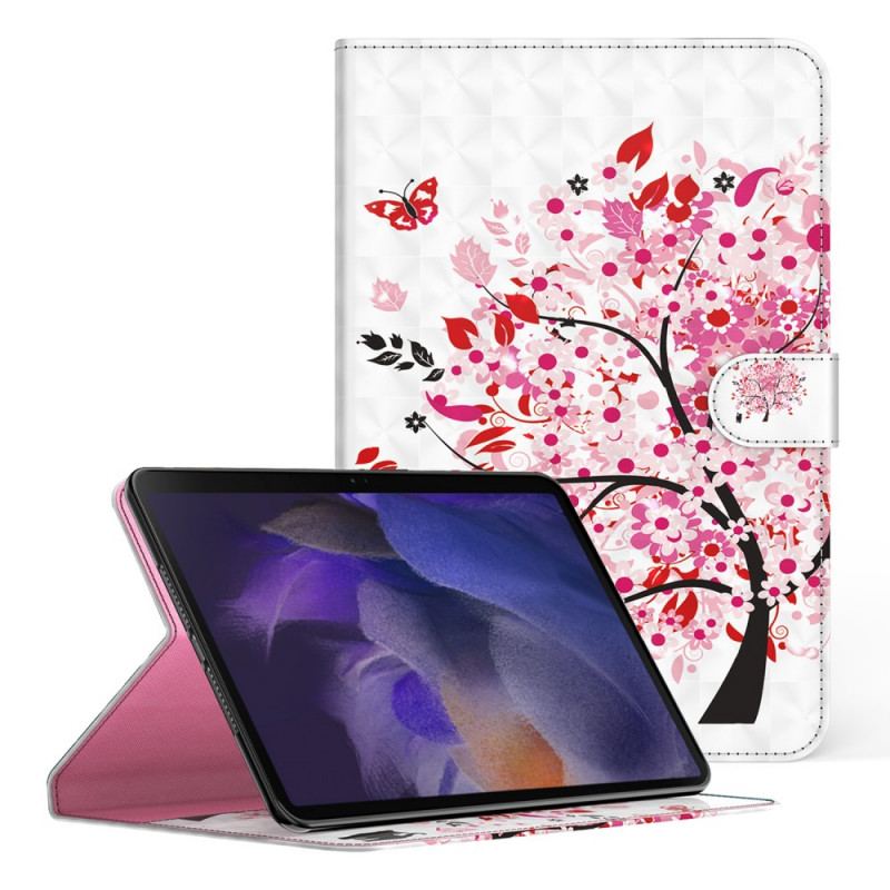 Capa Flip Para Samsung Galaxy Tab A8 (2021) Árvore E Gato