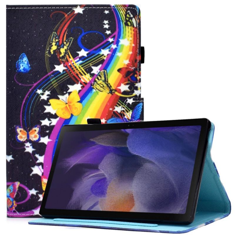 Capa Flip Para Samsung Galaxy Tab A8 (2021) Borboletas Arco-íris