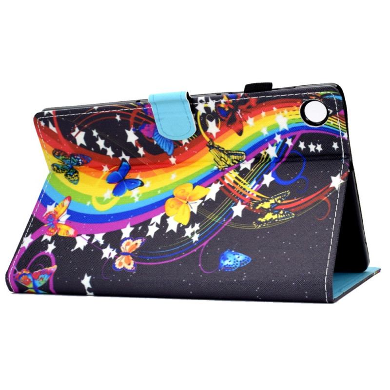 Capa Flip Para Samsung Galaxy Tab A8 (2021) Borboletas Arco-íris