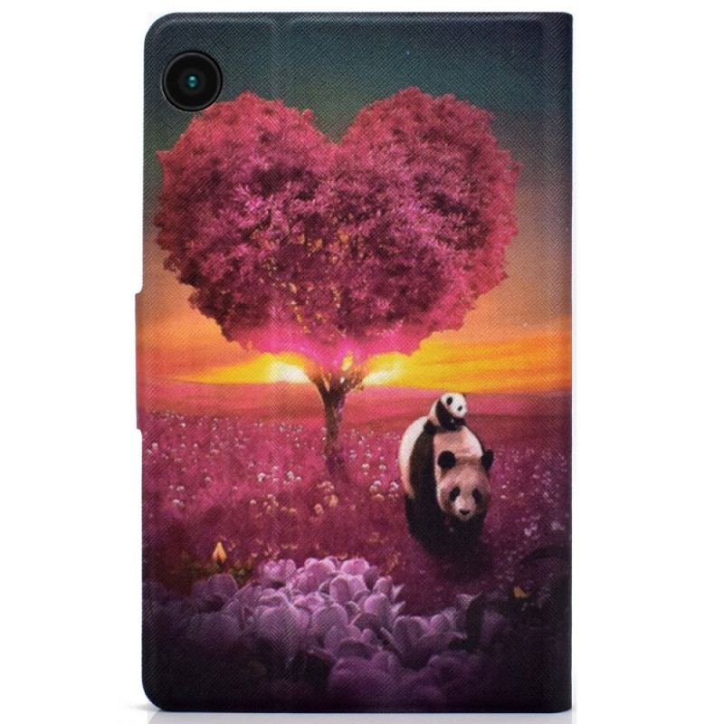 Capa Flip Para Samsung Galaxy Tab A8 (2021) Coração De Panda