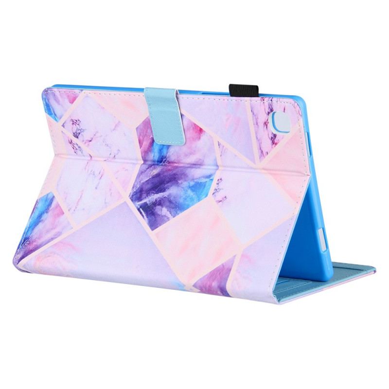 Capa Flip Para Samsung Galaxy Tab A8 (2021) Projeto De Geometria De Mármore