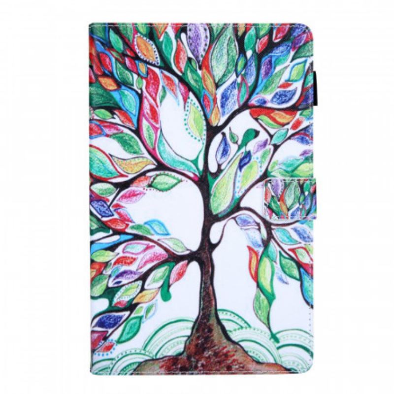 Capa Folio Para Samsung Galaxy Tab A8 (2021) Árvore Multicolorida