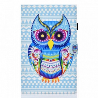 Capa Folio Para Samsung Galaxy Tab A8 (2021) Coruja Tribal