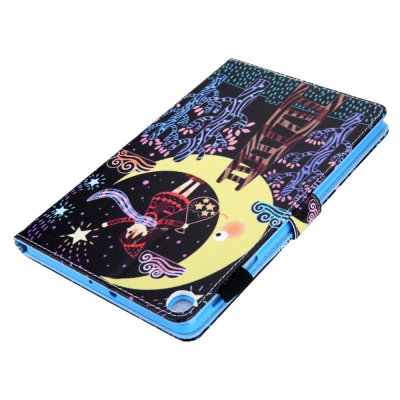 Capa Folio Para Samsung Galaxy Tab A8 (2021) Menina Na Lua