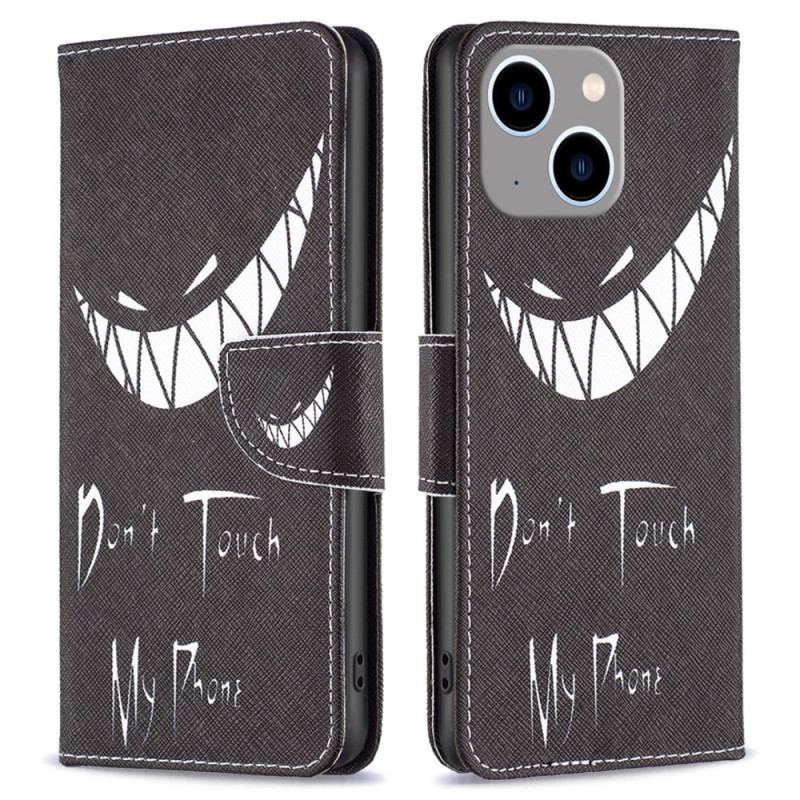 Capa De Couro Para iPhone 15 Plus Telefone Maligno