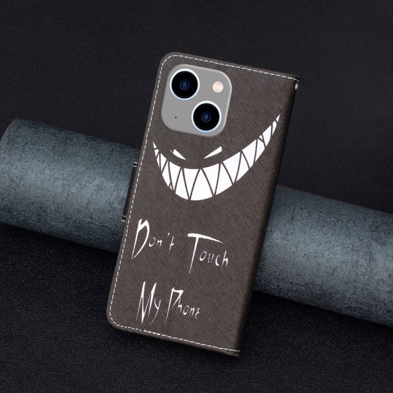 Capa De Couro Para iPhone 15 Plus Telefone Maligno