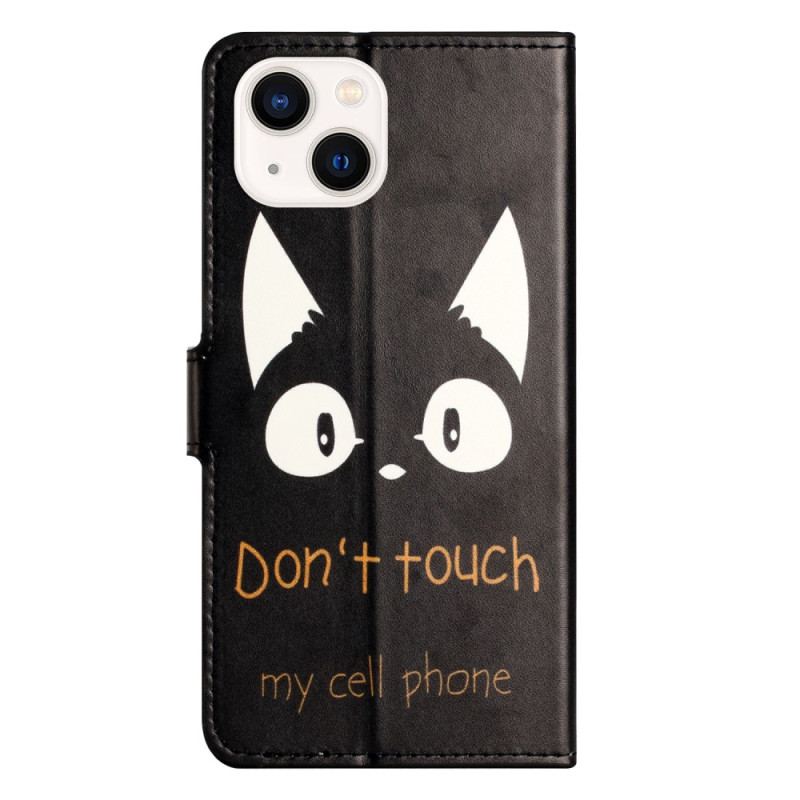 Capa Flip Para iPhone 15 Plus Não Toque No Meu Celular