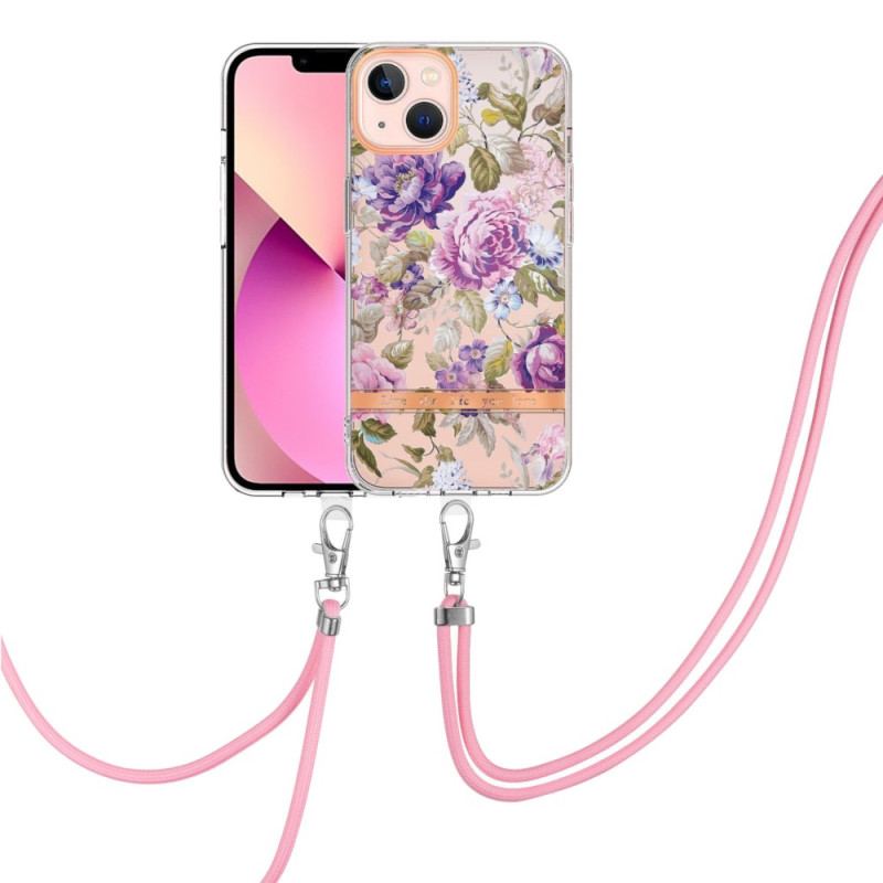 Capa Para iPhone 15 Plus De celular Cordão De Flores
