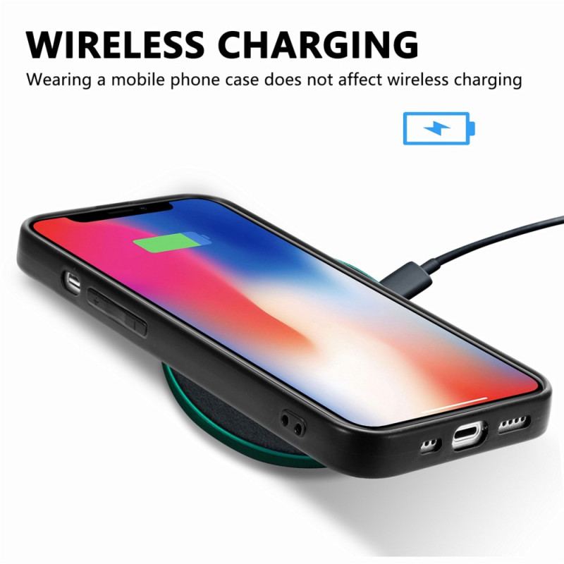 Capa Para iPhone 15 Plus Compatível Com Magsafe Com Efeito De Couro