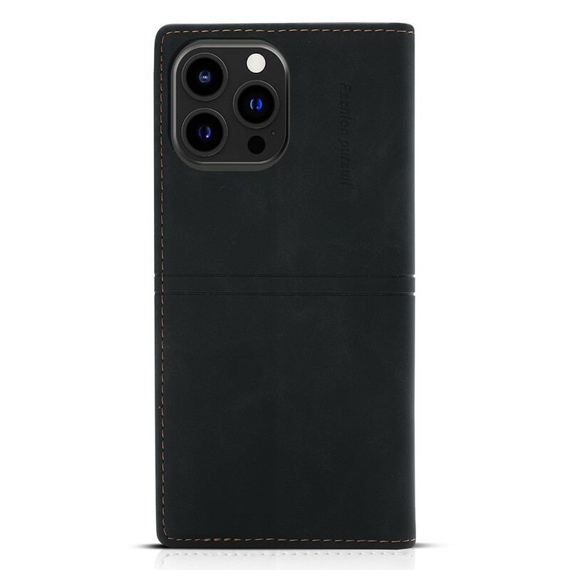 Capa De Celular Para iPhone 13 Pro Max Flip Fecho Magnético Com Costura Estilo Couro