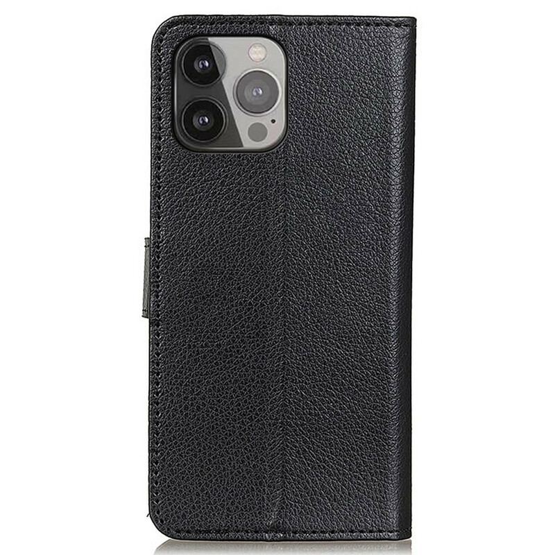 Capa Folio Para iPhone 13 Pro Max Couro Falso Tradicional