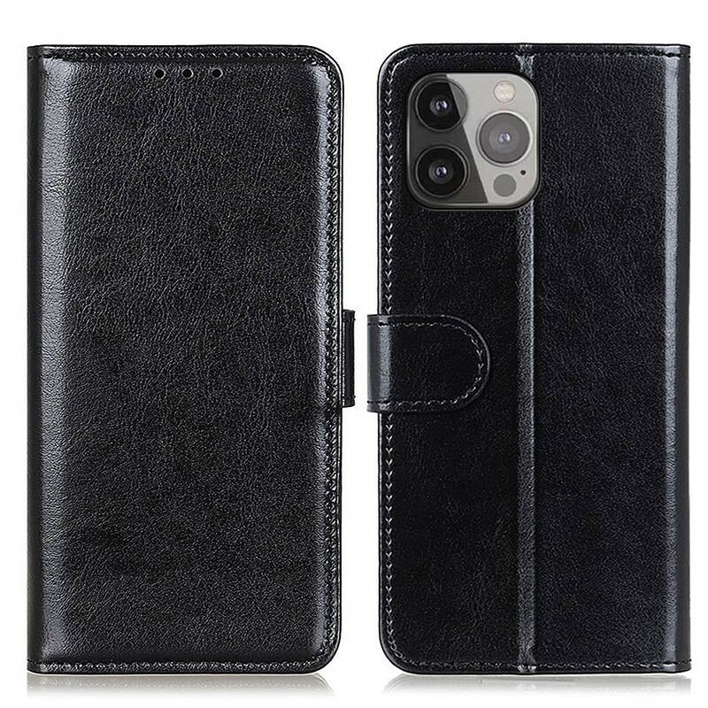 Capa Folio Para iPhone 13 Pro Max Refinamento De Couro Sintético
