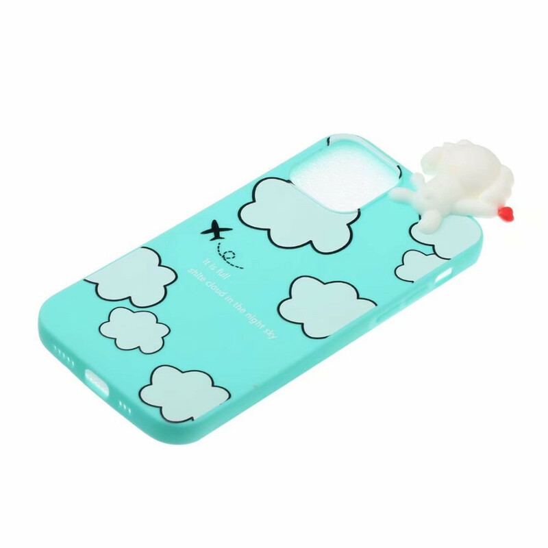 Capa Para iPhone 13 Pro Max Cachorro Nas Nuvens 3d