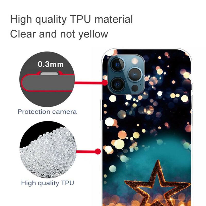 Capa Para iPhone 13 Pro Max Estrela Flexível