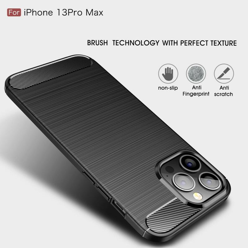 Capa Para iPhone 13 Pro Max Fibra De Carbono Escovada