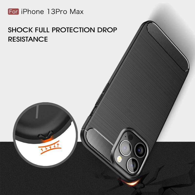 Capa Para iPhone 13 Pro Max Fibra De Carbono Escovada