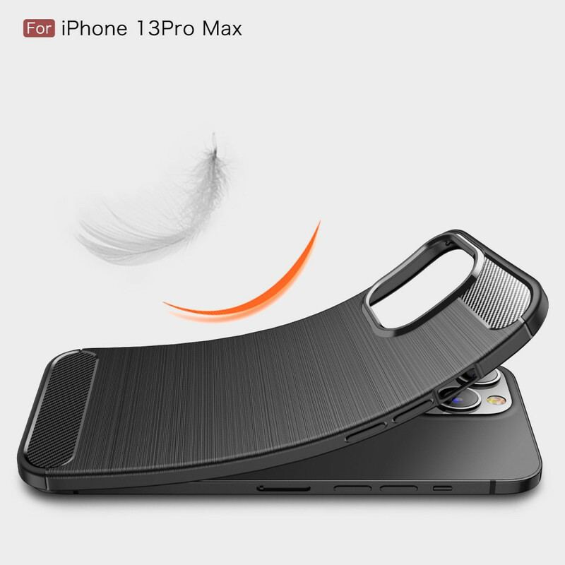 Capa Para iPhone 13 Pro Max Fibra De Carbono Escovada
