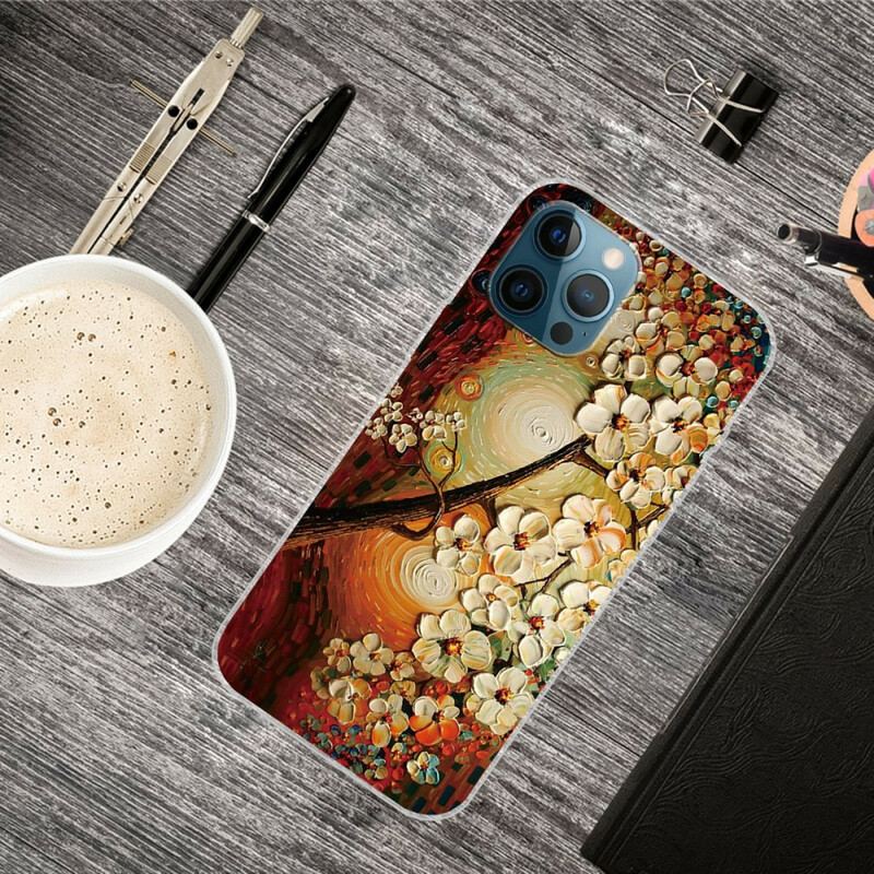 Capa Para iPhone 13 Pro Max Flores Flexíveis