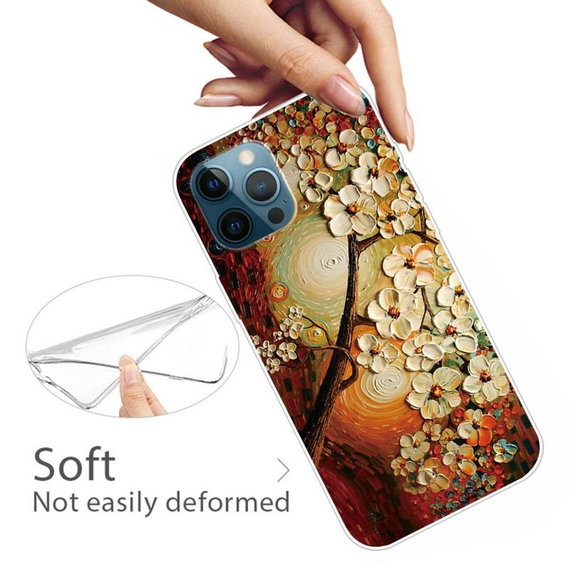 Capa Para iPhone 13 Pro Max Flores Flexíveis