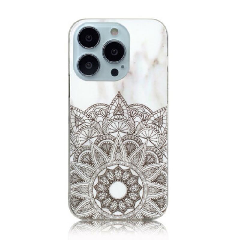 Capa Para iPhone 13 Pro Max Mandala Marmorizada
