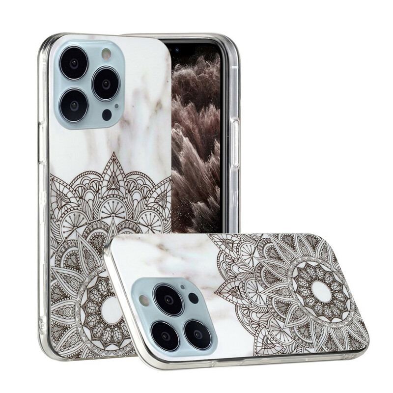 Capa Para iPhone 13 Pro Max Mandala Marmorizada