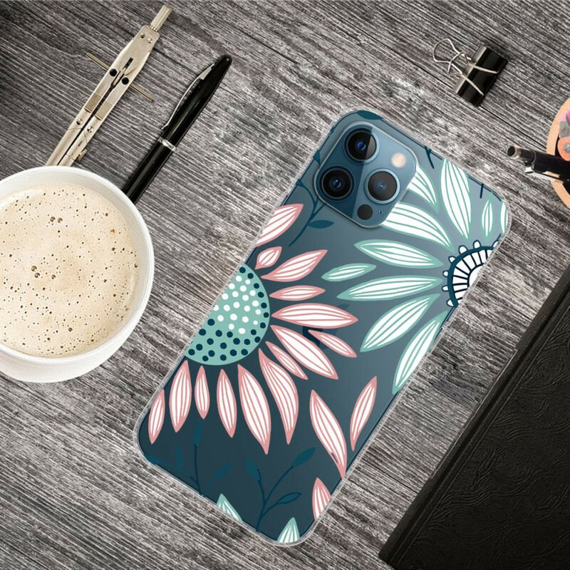 Capa Para iPhone 13 Pro Max Uma Flor Transparente