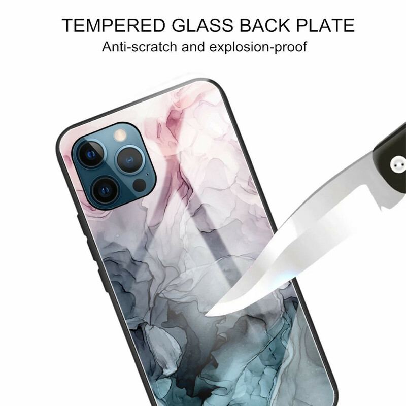 Capa Para iPhone 13 Pro Max Vidro Temperado De Mármore