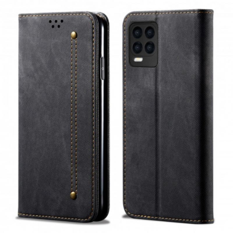 Capa De Celular Para Realme 8 / 8 Pro Flip Tecido Jeans