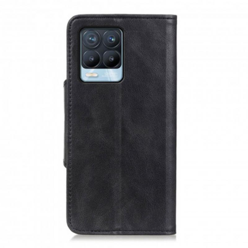 Capa Flip Para Realme 8 / 8 Pro Botão Decorativo De Couro Sintético