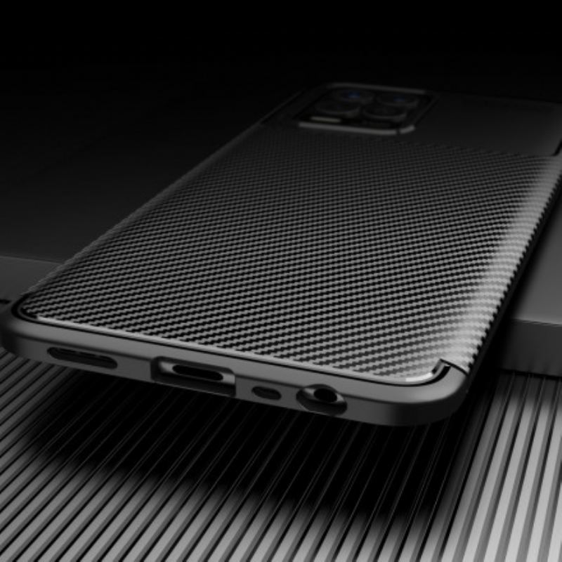 Capa Para Realme 8 / 8 Pro Textura Flexível De Fibra De Carbono