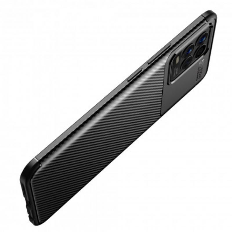 Capa Para Realme 8 / 8 Pro Textura Flexível De Fibra De Carbono