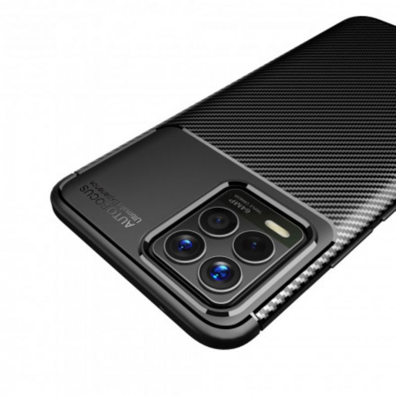 Capa Para Realme 8 / 8 Pro Textura Flexível De Fibra De Carbono