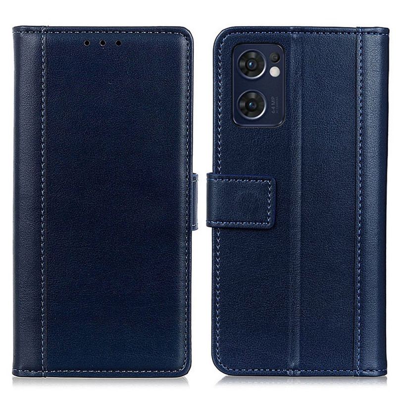 Capa De Couro Para Oppo Find X5 Lite Couro Rachado Versão Colorida