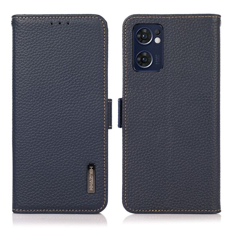 Capa Em Pele Para Oppo Find X5 Lite Couro De Lichia Khazneh Rfid
