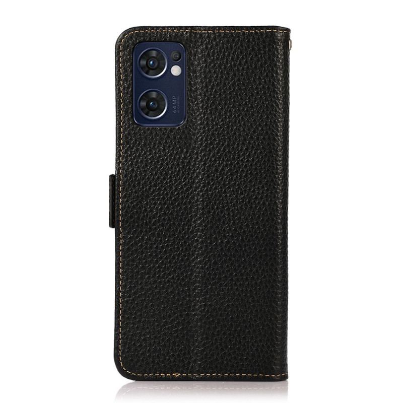 Capa Em Pele Para Oppo Find X5 Lite Couro De Lichia Khazneh Rfid
