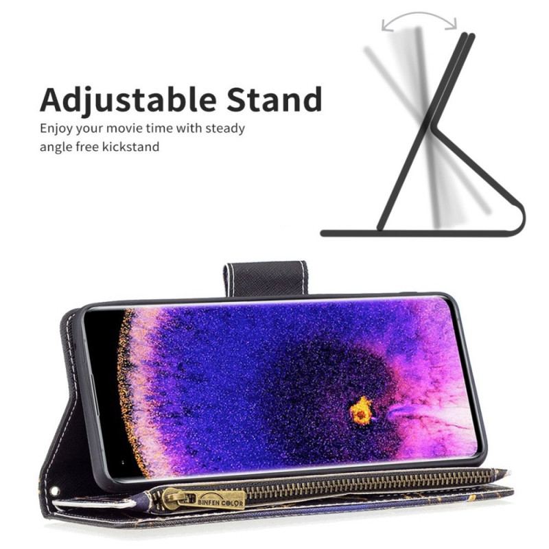 Capa Flip Para Oppo Find X5 Lite Bolsa Borboleta Real Com Zíper