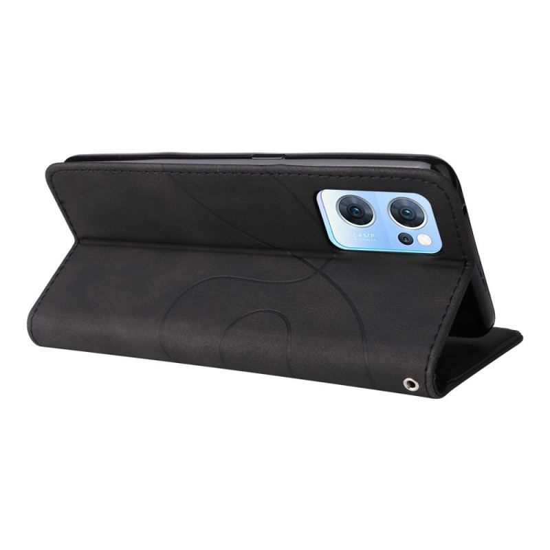 Capa Flip Para Oppo Find X5 Lite De Cordão Correia De Dois Tons