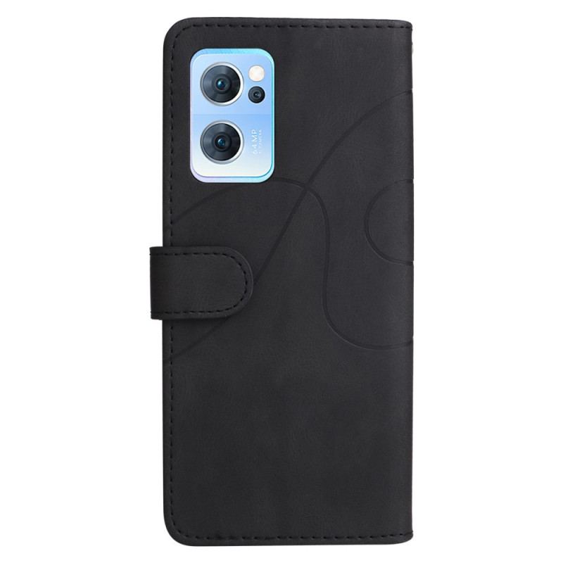 Capa Flip Para Oppo Find X5 Lite De Cordão Correia De Dois Tons